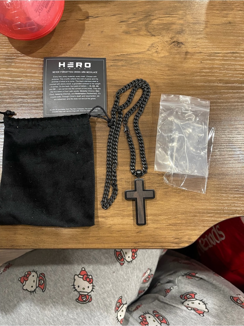 Black Cross Pendant Necklace for Men
